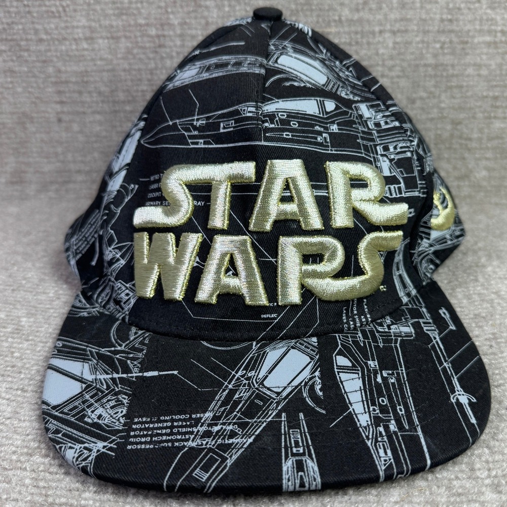 Star Wars ThinkGeek Hat Mens‎ OSFM Black Blueprint Snapback Cap